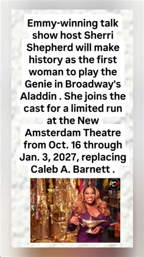 Meet the First Female Genie in Aladdin on Broadway! ✨#SherriShepherd #AladdinBroadway #shorts