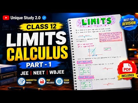 Class 12 Limits Calculus Part 1 🔥 | Handwritten Revision Notes PDF | JEE NEET WBJEE Maths
