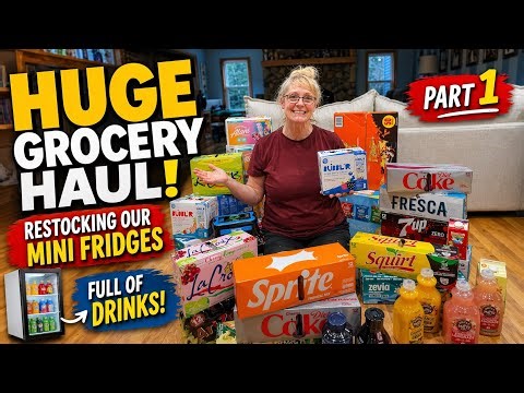 I Spent WAY Too Much Restocking Our Mini Fridges 😳🥤 | HUGE Grocery Haul PART 1