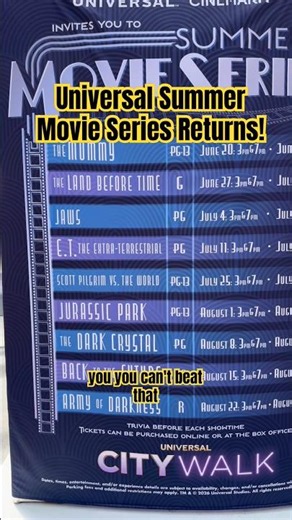 The Universal Cinemark Summer Movie Series is back at Universal City Walk! #universal