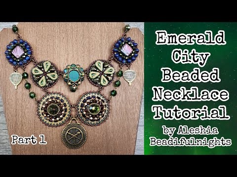 Emerald City Beaded Necklace Tutorial Part 1 | Rainbow Plate Obsidian Hexagon Pendant