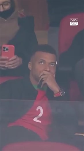 beIN SPORTS USA on Instagram: "We insist that no one wants to miss the #AFCON2025 and its incredible atmosphere 😎 Kylian Mbappé, wearing his friend Achraf Hakimi’s jersey, watches Morocco vs Mali 🇲🇦🤩 Don’t miss all the AFCON on #beINSPORTS 📺 #beINAFCON2025 #CAN2025 #TotalEnergiesAFCON2025"