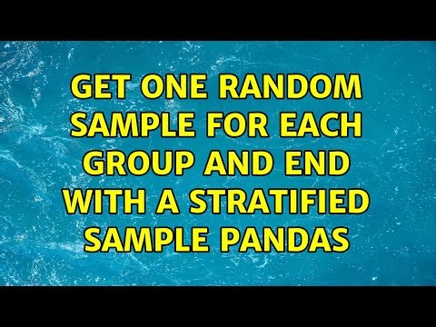 Get one random sample for each group and end with a stratified sample pandas