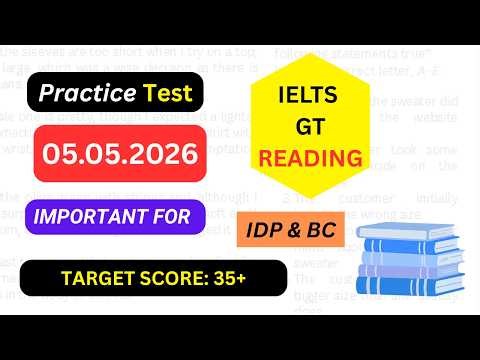 IELTS GT reading practice test with answers may 2026