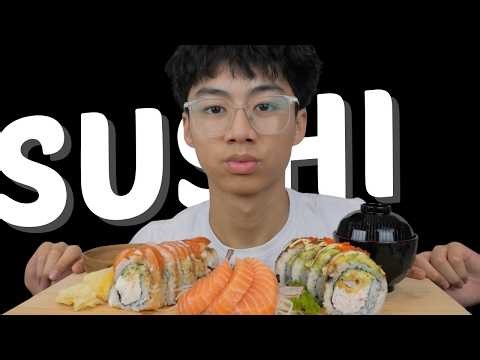 SUSHI *Salmon Sashimi with Dynamite Size Rolls with Miso Soup | N.E Let's Eat