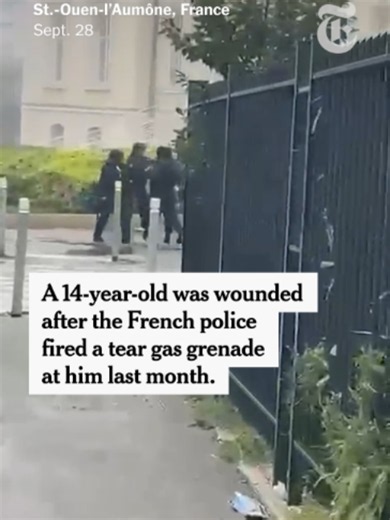 A police officer in France fired a tear gas grenade at a high school student’s face, breaking his jaw and destroying many of his teeth. The incident outside a school in a Parisian suburb last month stirred a national outcry. #franceprotests#studentprotests #StOuenlAumône