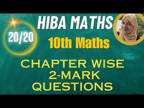 Class 10 Maths 2- Mark Questions You CANNOT Skip! ✍️ TN Samacheer public exam preparation hiba maths