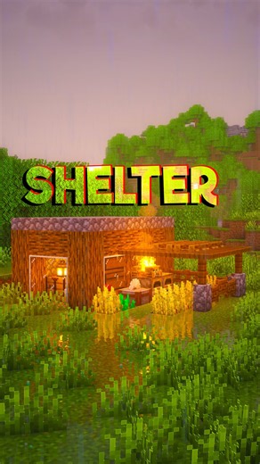 Minecraft Rainy Survival Shelter....🤔 (Sh Boom) #minecraft #shorts