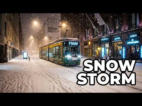 🔴 Meditative Helsinki Snow Blizzard 24/7 ❄️ Walking Heavy Winter Storm in Finland 🇫🇮 Pre-Record