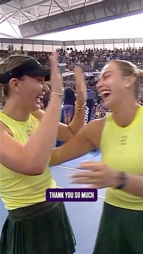 SABADOSA is back 🎤#BrisbaneTennis #WTA #ArynaSabalenka #PaulaBadosa