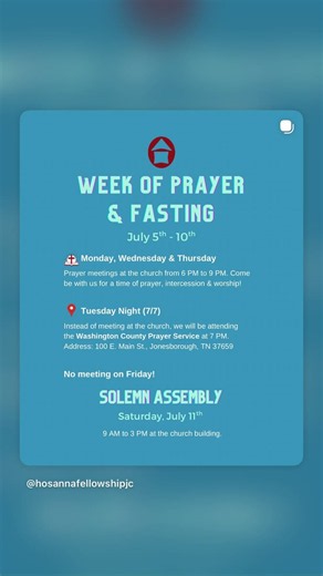 Hosanna Fellowship Church on Reels