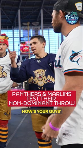 NHL on Instagram: "Getting loose with a little target practice featuring the @marlins 🎯 Catch the 2026 @discover NHL #WinterClassic TONIGHT at 8p ET on @nhlontnt, @hbomax, @sportsnet, and @tvasports!"