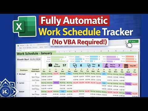 🚀 Create a Dynamic Work Schedule in Excel | (No VBA Required!)