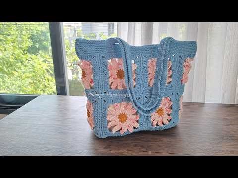 Crochet Bag DIY | Crochet Daisy Granny Square Bag Tutorial Step by Step | Chompu Handicrafts