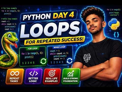 Python-Loops || Lecture-04 of Python || Complete Python Course for beginners || 2026 audition.