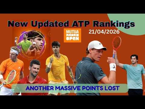 New updated ATP Rankings (MADRID OPEN ) SHAKE UP! | sinner & alcaraz Face Ranking Pressure