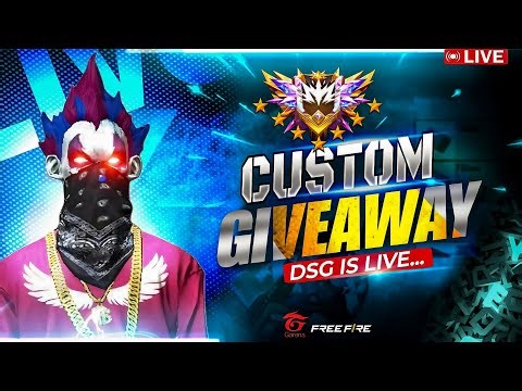 FREE FIRE LIVE CUSTOM ROOM GIVEAWAY | FF LIVE TEAM CODE GIVEAWAY | FF LIVE GIVEAWAY | DSG IS LIVE
