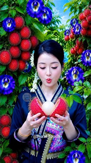 Beautiful nature with rural life –harvest fresh fruits in the summer 🍒🍇🍑 #fruit #shorts #yammy