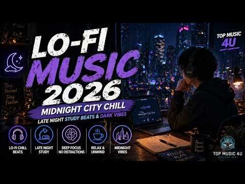 Lo-Fi Music 2026 | Midnight City Chill | Late Night Study Beats & Dark Vibes | Top Music 4U