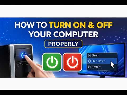 How to Turn On and Turn Off a Computer Properly | Computer Basics for Beginners