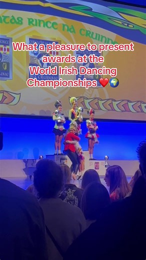 One of my proudest moments as an Irish Dance business was presenting awards at the World Championships ❤️ To be able to hug and congratulate each dancer that came out on stage was so special for me ❤️🥰 #irishdance #irishdancing #irishdancer #IrishDance #irishdancers