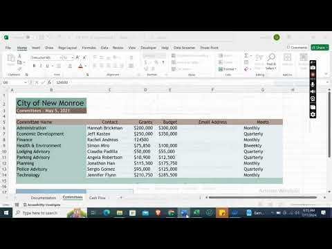 New Perspectives Excel 2019 | Module 1: SAM Project 1b City of New Monroe #newperspectives
