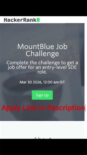 Get SDE Job via HackerRank 🔥 MountBlue Challenge 2026 | No Experience Needed