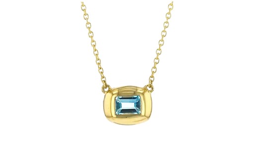 Framed Birthstone Necklace in 18kt Gold Over Sterling