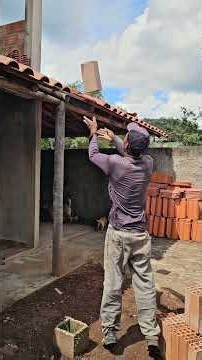 Raising a wall on the terrace #bricklayer #construction #building #renovation