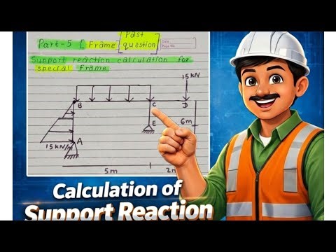 Support Reaction Calculation | Beam & Frame | Part 5 | Easy Step-by-Step
