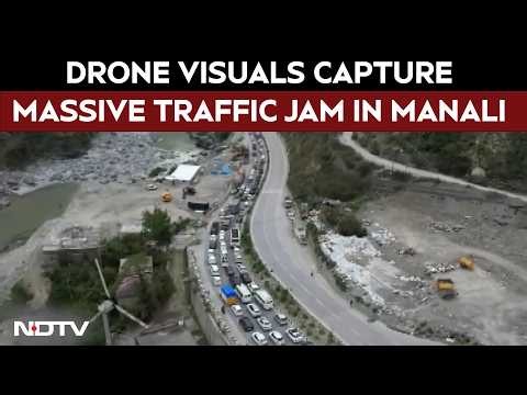 Himachal News | Drone Visuals Capture Massive Traffic Jam in Manali as Tourist Rush Peaks