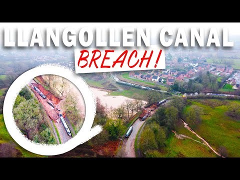 LLANGOLLEN CANAL BREACH! NARROWBOATS HAVE GONE DOWN WITH IT!