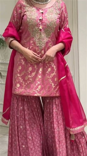 PARTY DRESS GOALS 💖👗 Stunning Pink Embroidery Sharara Suit 2026 #shorts #sharara #partywear