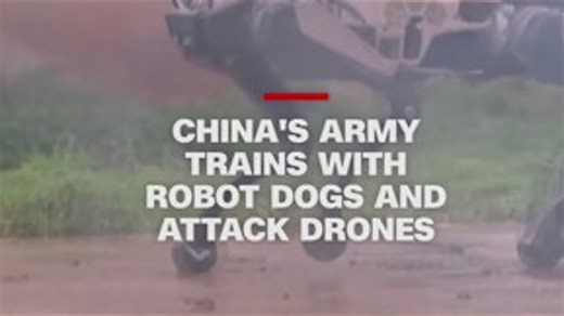 China's army trains with robot dogs and attack drones