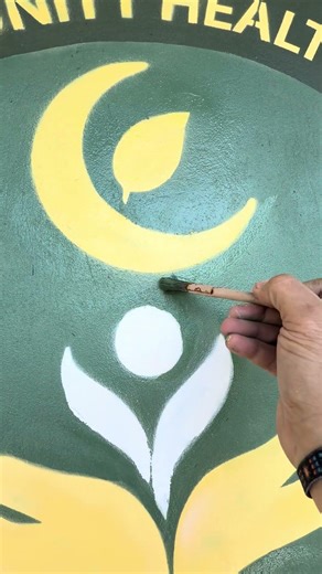 How to touch up a spray stencil paint project with a brush