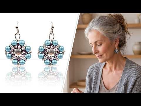 Four Square Wibe Earrings - DIY Jewelry Making Tutorial by PotomacBeads