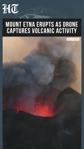 Mount Etna Shows Explosive Volcanic Activity In Dramatic Drone Footage | #shorts