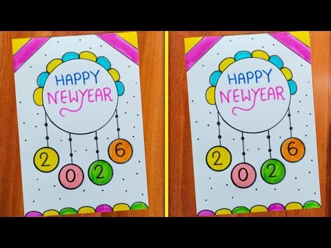 Diy Happy New Year Greeting Card 2026 / Handmade New Year Card / New Year Special Card / Card Making