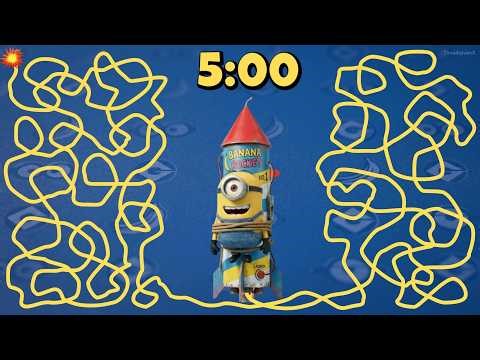 5 Minute Minion Timer | Rocket Launch Countdown 🚀💥⏱️