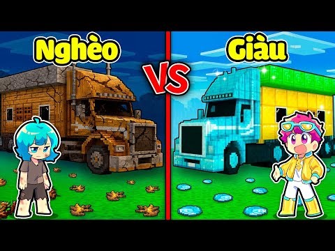 Hiha Thử Thách Thi Đấu XE TẢI GIÀU VS XE TẢI NGHÈO Trong Minecraft 🤣🤩