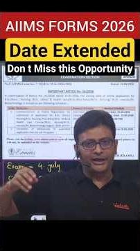 AIIMS FORMS 2026 DATE EXTENDED #ytshorts #aiims #aiims2026 #aiimsexams #mdsir