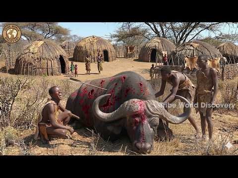 Surviving a Furious Buffalo Charge Using 10,000-Year-Old Hunting Skills | Hadzabe Tribe Hunting