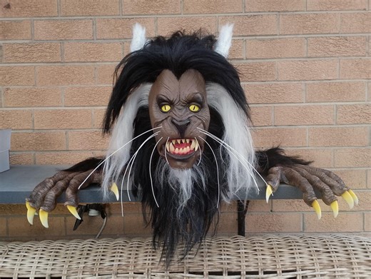 Handmade Werecat Mask Full Head – Realistic Horror Creature Mask, Hand Punched Hair, Resin Teeth & Claws, Halloween Costume, Cosplay FX - Etsy