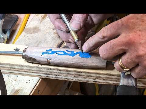 Adam Savage Makes a Sword Handle With Wood Inlay!