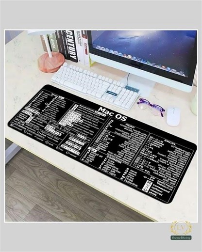 Mac OS Trading Desk Mat – Shortcuts & Candlestick Chart Patterns Mouse Pad (60x30cm/90x40cm) | He...
