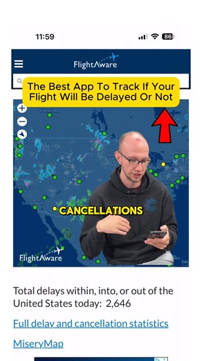 Josh & Chris Steil - The Credit Brothers on Instagram: "The Best App To Track If Your Flight Will Be Delayed Or Cancelled: FlightAware . . . If you found this video helpful - Make sure you follow @thecreditbrothers"
