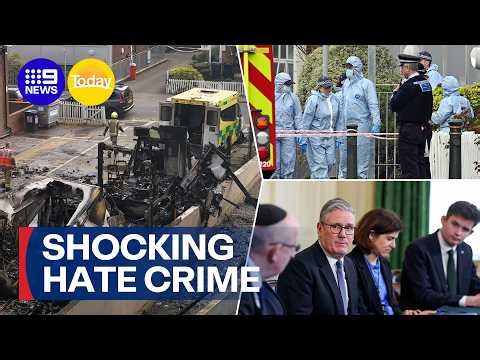 Manhunt underway in London after suspected antisemitic hate crime | 9 News Australia