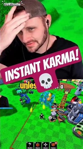 Instant Karma in Roblox Defend Your Castle 💀 #roblox