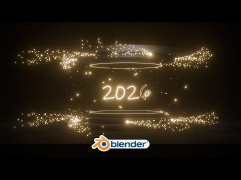 Making a 2026 Fireworks animation in Blender 5.0