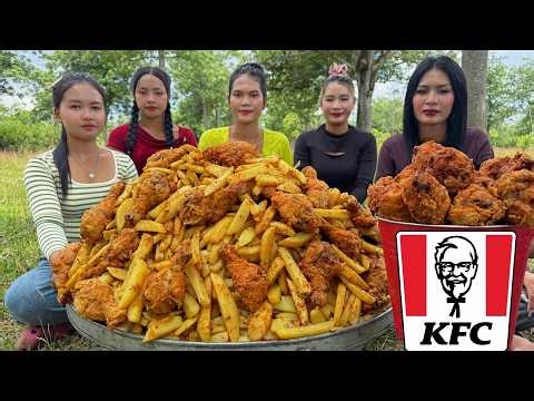 Amazing cooking chicken fried KFC and French fries KFC with sauce recipe